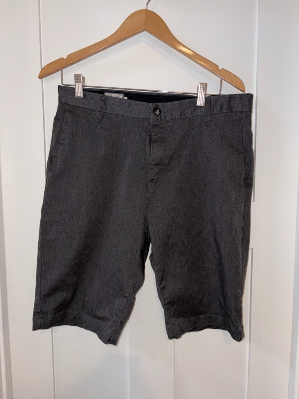 Volcom Men's Dark Gray Flat Front Shorts